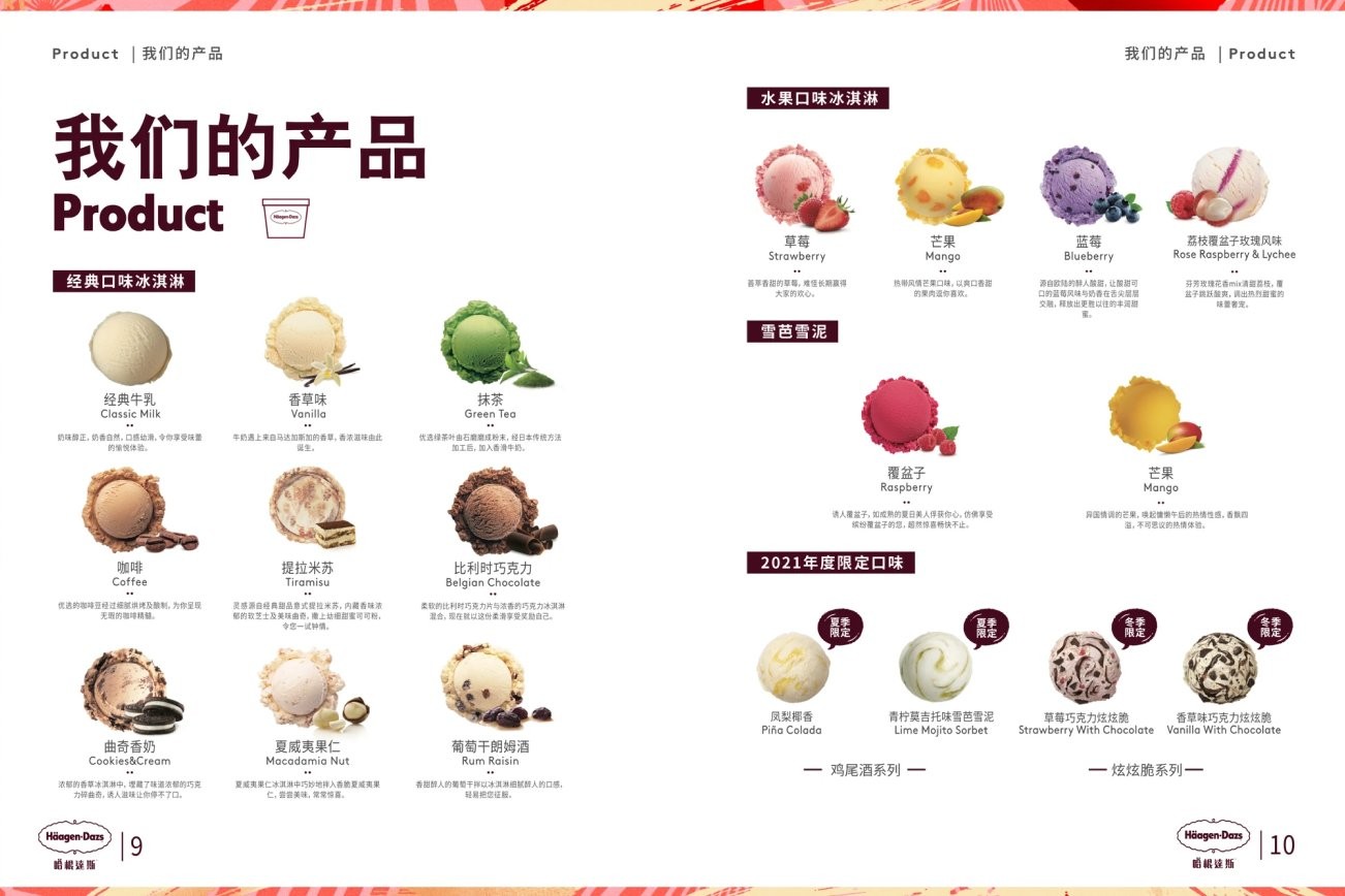 Häagen-Dazs catering manual page — service and support detail